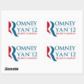 Romney/Ryan 2012 für US-Präsident und VP Rechteckiger Aufkleber (Blatt)