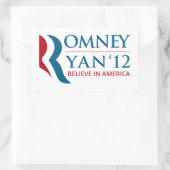 Romney/Ryan 2012 für US-Präsident und VP Rechteckiger Aufkleber (Tasche)