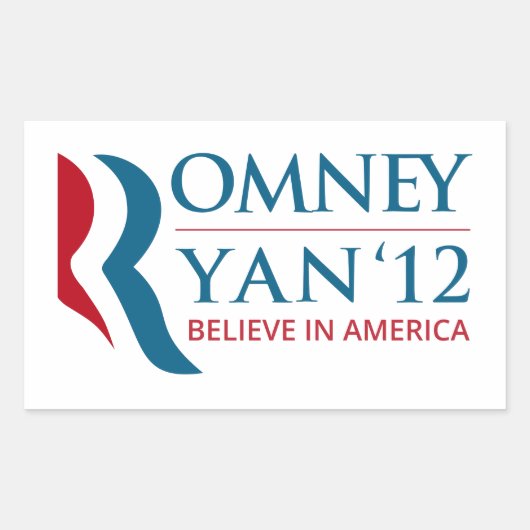 Romney/Ryan 2012 für US-Präsident und VP Rechteckiger Aufkleber (Vorderseite)
