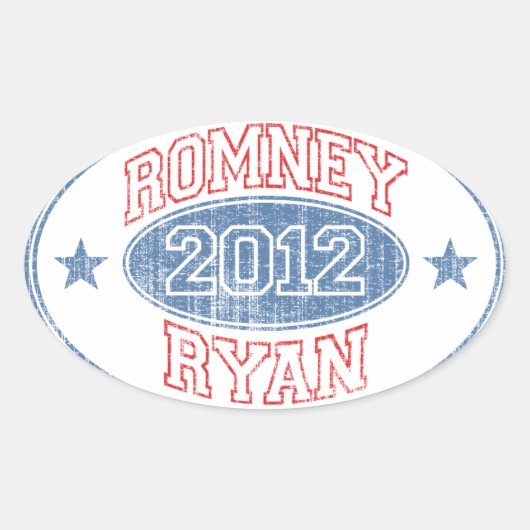Romney Ryan 2012 Ovaler Aufkleber (Vorderseite)