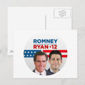 Romney Ryan 2012 Postkarte (Vorne/Hinten)