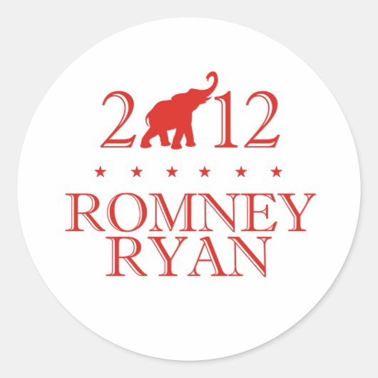 ROMNEY RYAN 2012 REPUBLICAN.png Runder Aufkleber (Vorderseite)