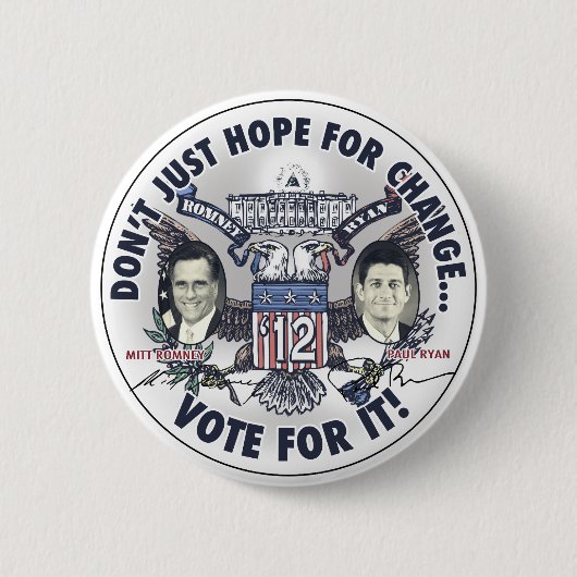 Romney Ryan 2012 zwei ging Eagle Jugate voran Button (Vorderseite)