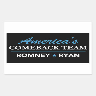 Romney Ryan Amerika Come-back-Team-Rechteck Rechteckiger Aufkleber