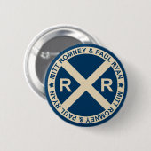 Romney Ryan amerikanischer Kreuzungs-Knopf Button (Vorne & Hinten)