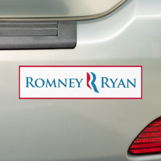 Romney Ryan Autoaufkleber (weiß) (Auf Auto)