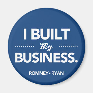 Romney Ryan baute ich mein Geschäft auf (blau) Magnet
