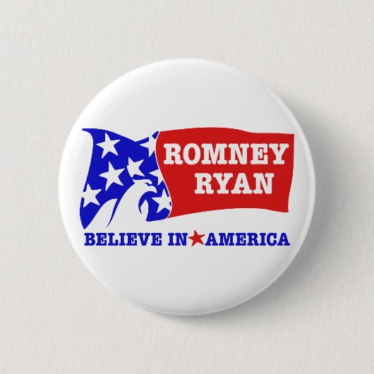 Romney Ryan Eagle Flagge Button (Vorderseite)