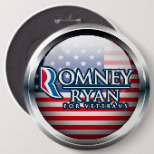 Romney Ryan für Veteranen-Knöpfe 2 Button (Vorne & Hinten)