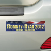 Romney - Ryan glauben an Amerika Autoaufkleber (Auf Auto)