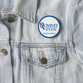 Romney Ryan glauben an runde blaue Grenze Amerikas Button (Beispiel)