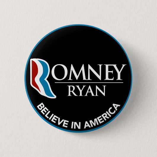 Romney Ryan glauben an rundes Schwarzes Amerikas Button (Vorderseite)