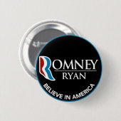Romney Ryan glauben an rundes Schwarzes Amerikas Button (Vorne & Hinten)