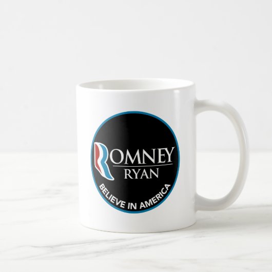 Romney Ryan glauben an rundes Schwarzes Amerikas Kaffeetasse (Rechts)