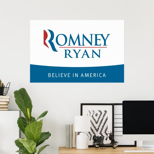 Romney Ryan glaubt an America Poster (Heimbüro)