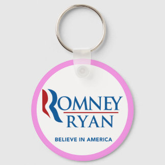 Romney Ryan glaubt an Amerikas Runde (rosa Grenze) Schlüsselanhänger