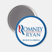Romney Ryan glaubt an die Blue Border-Runde in Ame Magnet (Vorderseite/Rückseite)