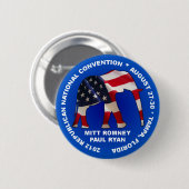 Romney Ryan GOP-Vereinbarung 2012 Button (Vorne & Hinten)