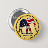 Romney Ryan GOP-Vereinbarung 2012 Button (Vorne & Hinten)