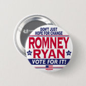 Romney Ryan Hoffnungs-Änderung Button (Vorne & Hinten)