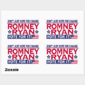 Romney Ryan Hope Change Rechteckiger Aufkleber (Blatt)
