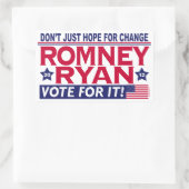Romney Ryan Hope Change Rechteckiger Aufkleber (Tasche)