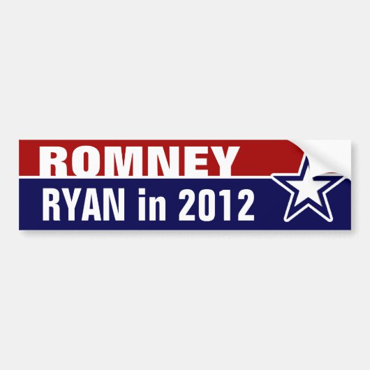 Romney Ryan im Jahr 2012 Autoaufkleber (Vorne)