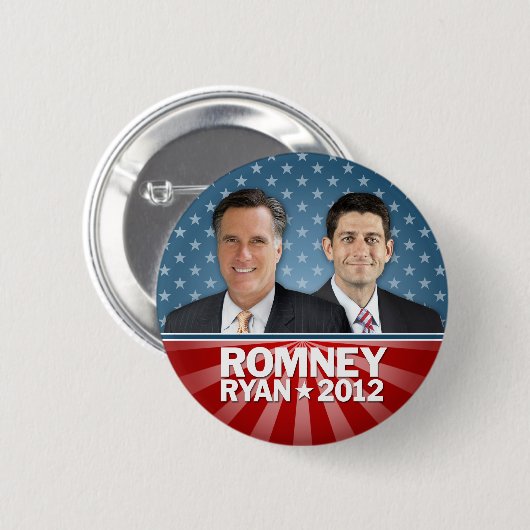 Romney Ryan - Jugate mit US Flagge Button (Vorne & Hinten)