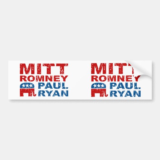 Romney Ryan Laufabstimmungs-Gewinn Autoaufkleber (Vorne)