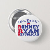 Romney Ryan lernen die 3 r Button (Vorne & Hinten)