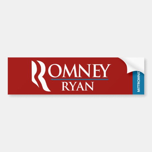 Romney Ryan Logo-Autoaufkleber-Rot Autoaufkleber (Vorne)