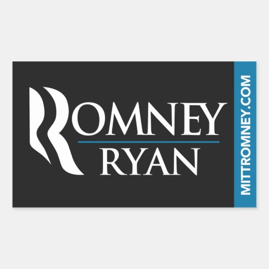 Romney Ryan Logo Sticker Black (Vorderseite)