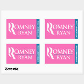 Romney Ryan Logo Sticker Rectangle Pink (Blatt)