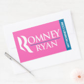Romney Ryan Logo Sticker Rectangle Pink (Umschlag)