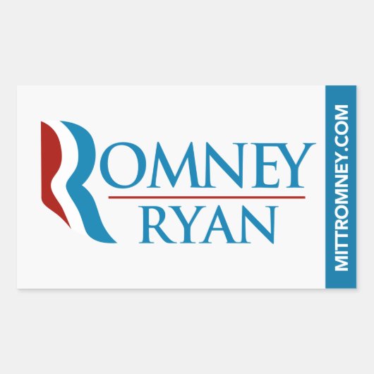 Romney Ryan Logo Sticker Rectangle White (Vorderseite)