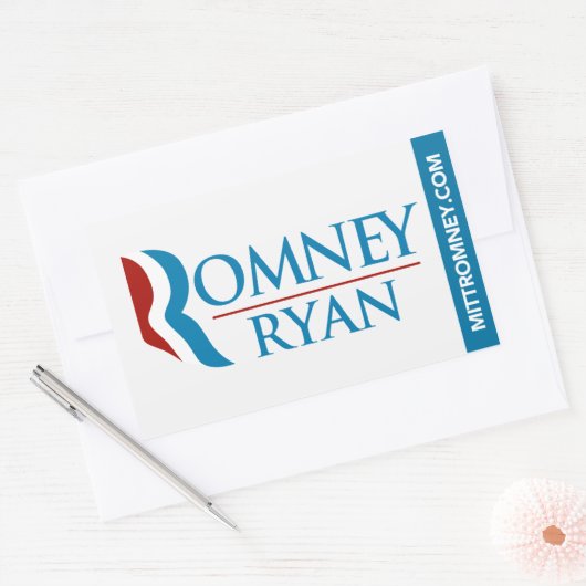 Romney Ryan Logo Sticker Rectangle White (Umschlag)
