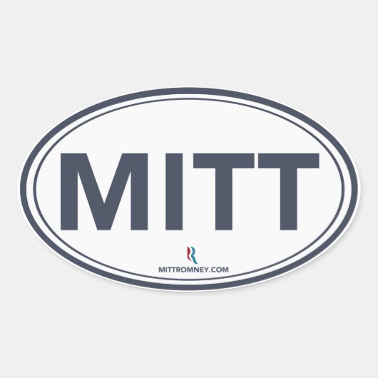 Romney Ryan Mitt Oval Sticker (weiß / dunkelblau) (Vorderseite)