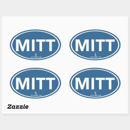 Romney Ryan Mitt Sticker Oval (Blau) (Blatt)