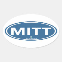 Romney Ryan Mitt Sticker Oval (Blau)