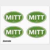 Romney Ryan Mitt Sticker Oval (grün) (Blatt)