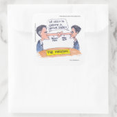 Romney Ryan Pinocchio Merger Funny Gifts & T-Shirt Quadratischer Aufkleber (Tasche)