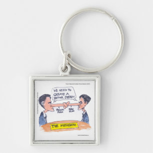 Romney Ryan Pinocchio Merger Funny Gifts & T-Shirt Schlüsselanhänger