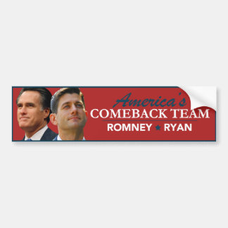 Romney Ryan Porträt-Amerikas Come-back-Team-Rot Autoaufkleber