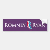 Romney Ryan R Logo-lila Hintergrund-Stoßdämpfer Autoaufkleber (Vorne)