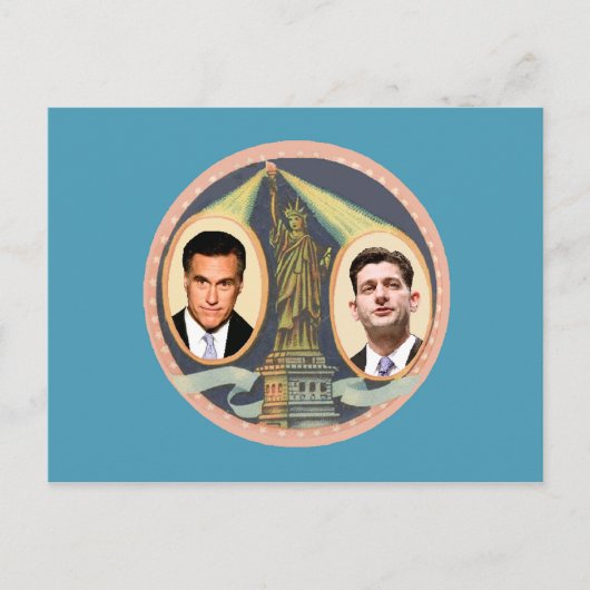 Romney Ryan Retro Postkarte (Vorderseite)