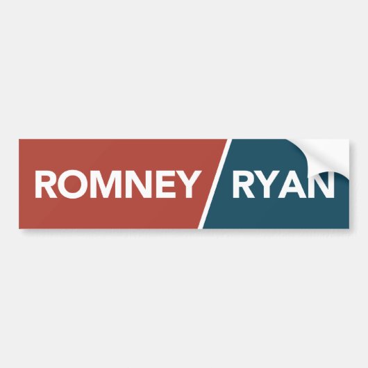 Romney Ryan rot, weißer, blauer Autoaufkleber (Vorne)