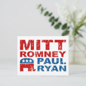 Romney Ryan Run Vote Win Postkarte (Stehend Vorderseite)