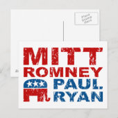 Romney Ryan Run Vote Win Postkarte (Vorne/Hinten)