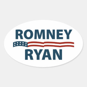Romney Ryan US Flagge Ovaler Aufkleber