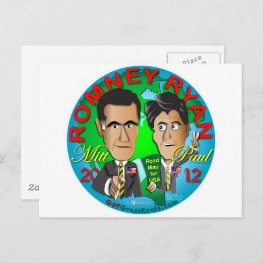 Romney Ryan USA Postkarte (Vorne/Hinten)